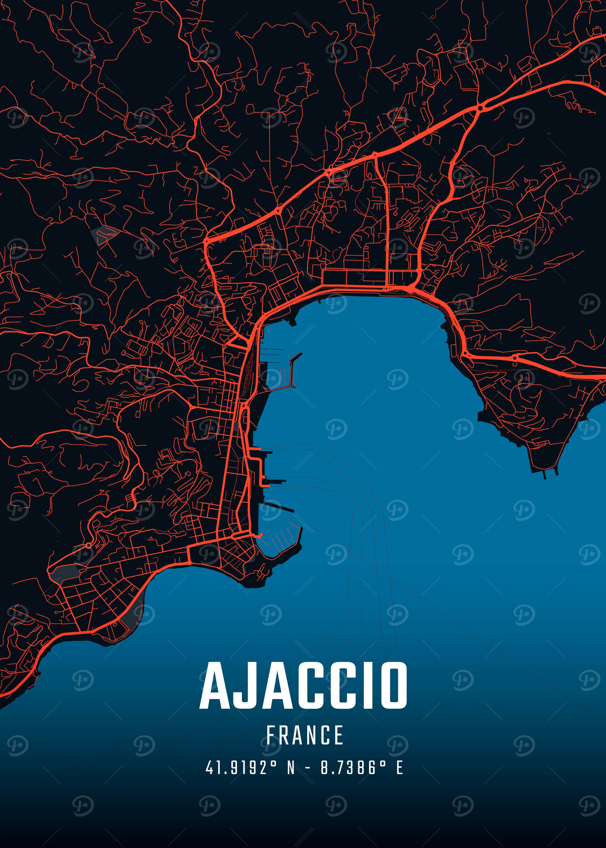 Ajaccio City Map