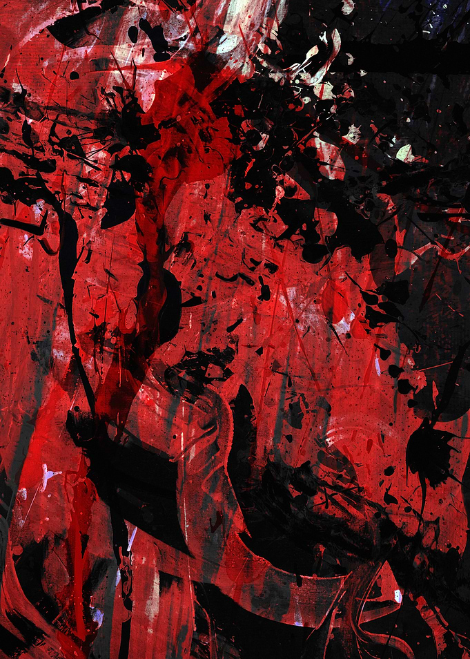 Abstract Red and Black Painting