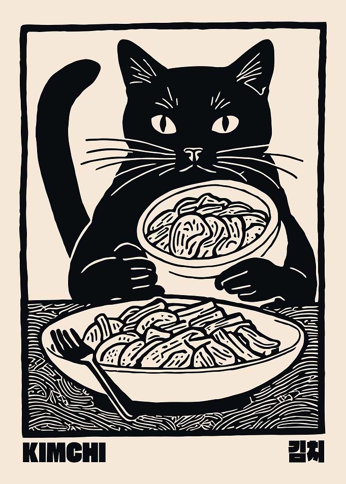 Kimchi Cat Art Print