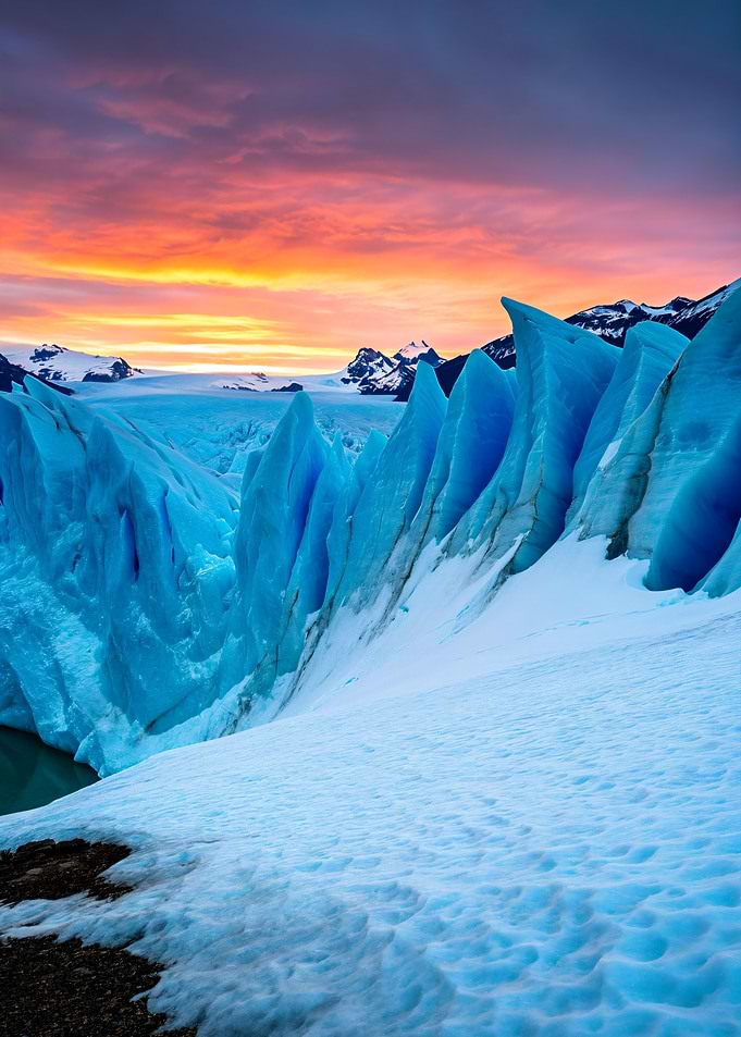 Glacier at Sunset