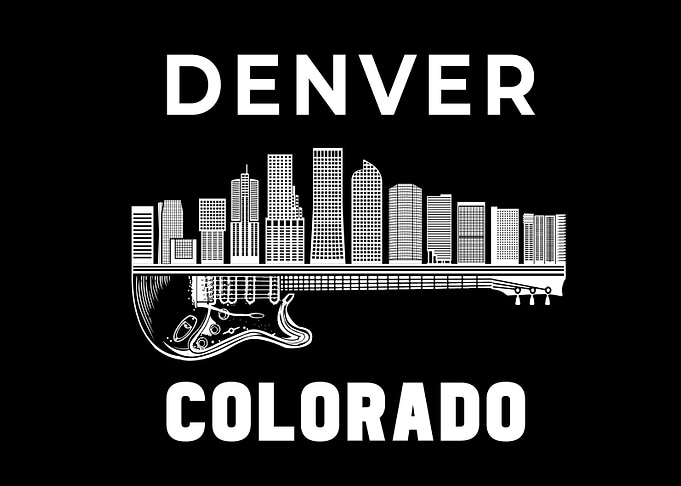 Denver City Skyline Music Colorado Souvenir Denver