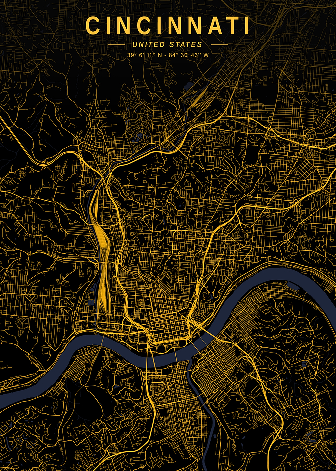 Cincinnati Golden City Map