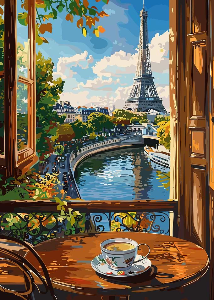 Parisian View with Coffee Cup