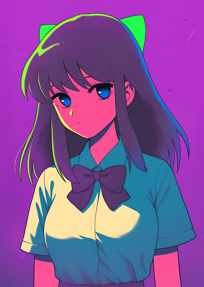Anime Girl with Bow