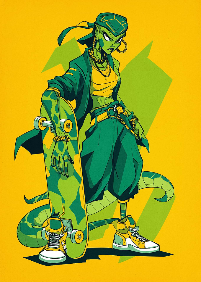 Lizard Skater Girl