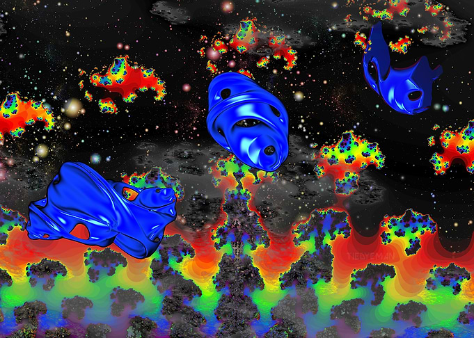 'Masks of Uthulu' Fractal Space Art