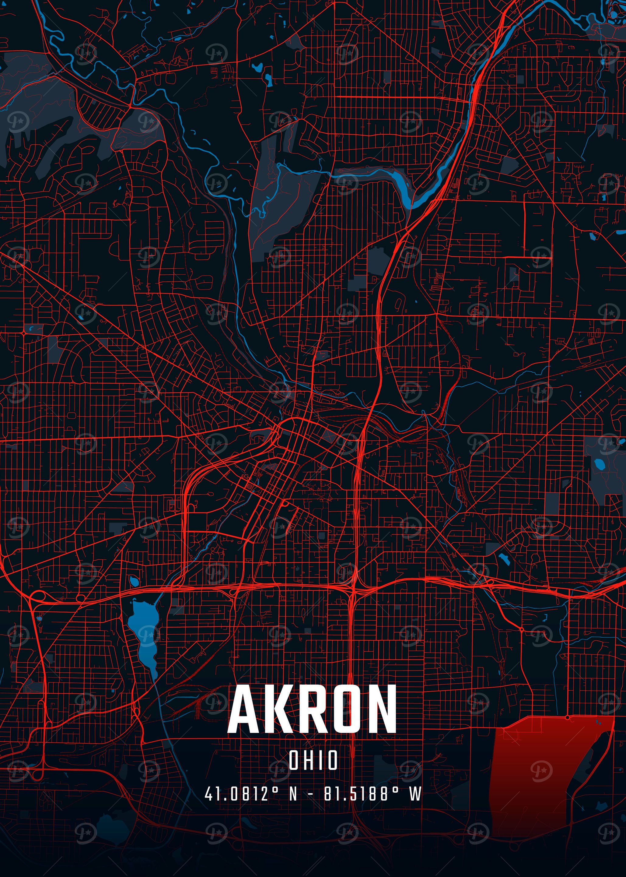 Akron City Map