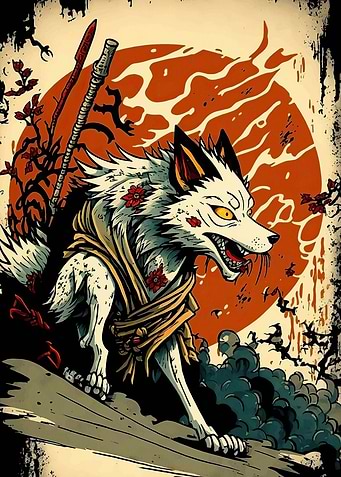 Japanese Fox Spirit Illustration
