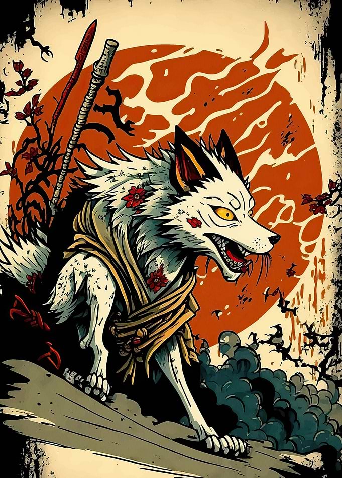 Japanese Fox Spirit Illustration