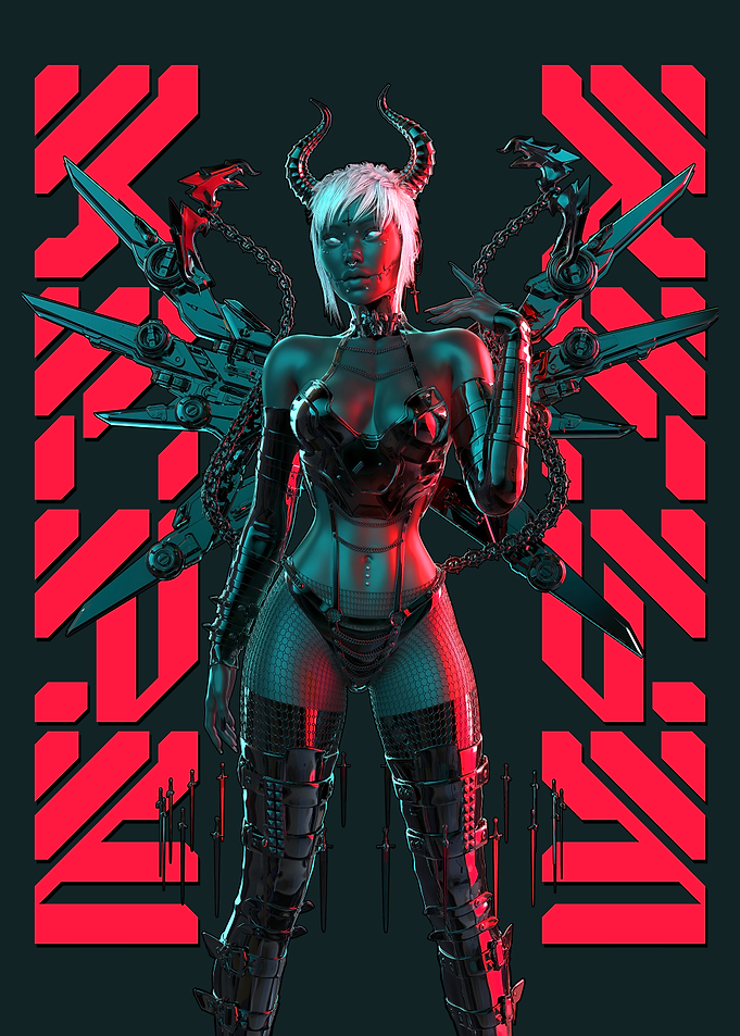 Cyberpunk Succubus Woman