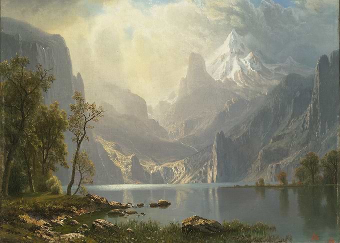 Mountain Lake Landscape Painting