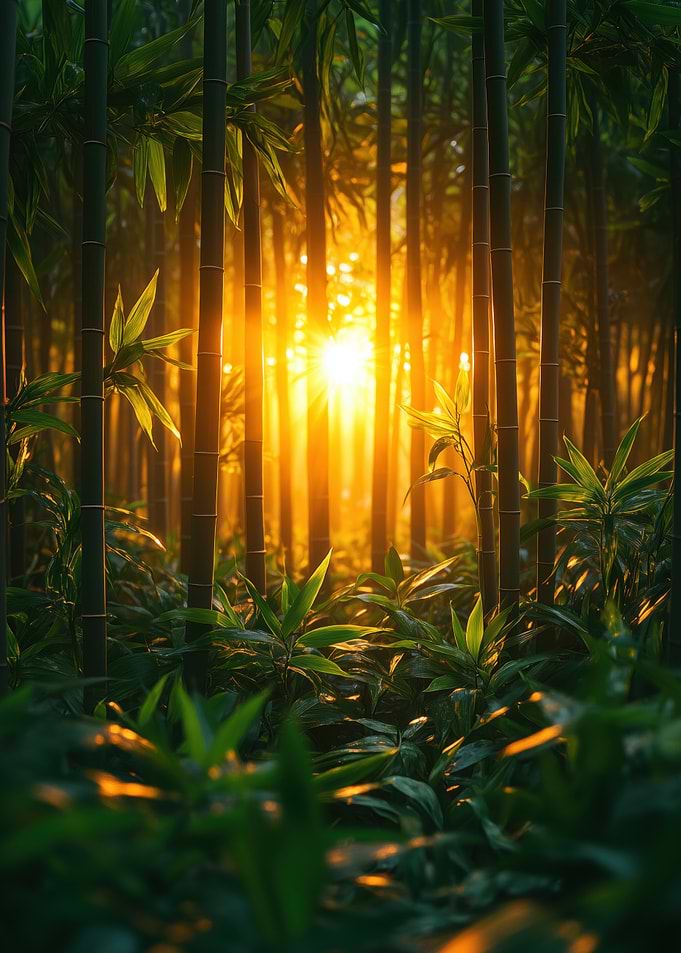 Bamboo Forest at Sunset