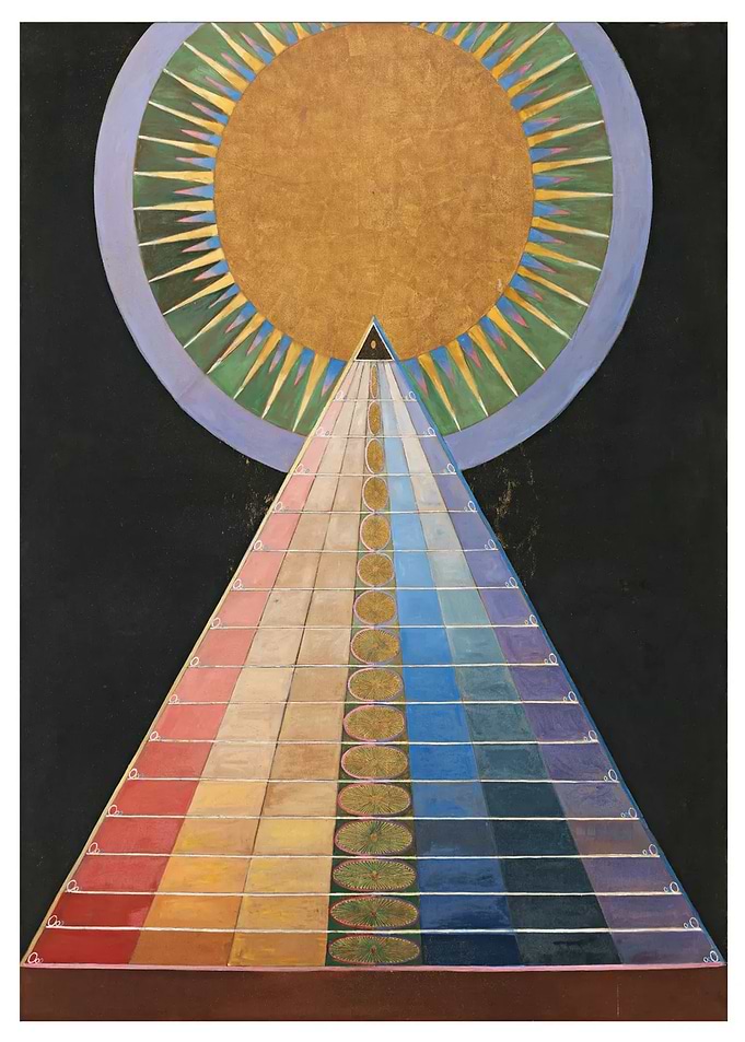 Abstract Pyramid And Sun Painting