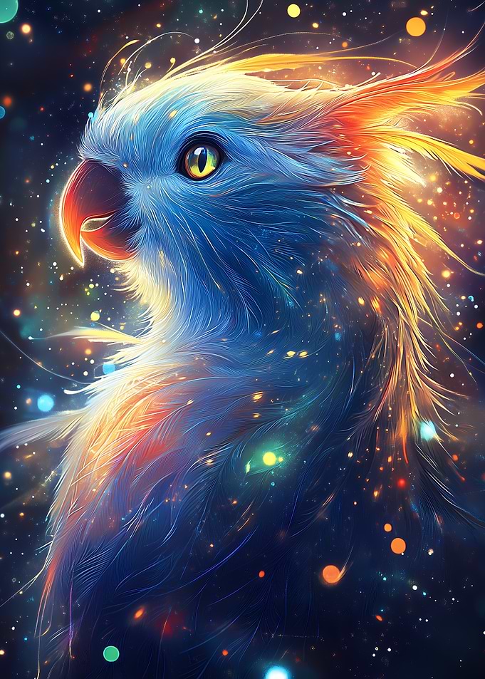 Cosmic Parrot Portrait