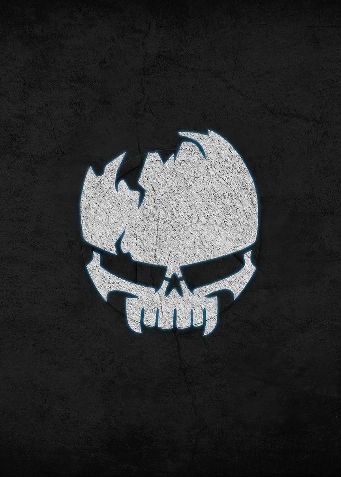 Cracked Skull Logo on Dark Background