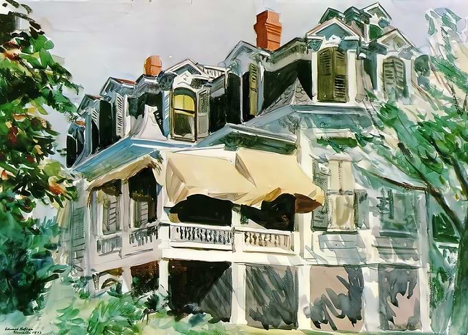 Watercolor Painting of a House