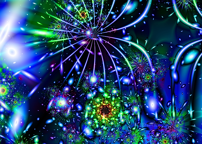 'Liquid Fireworks' Fractal Art
