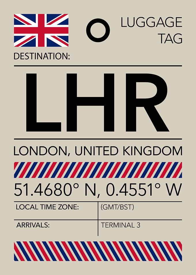 LHR London, UK Airport Luggage Tag