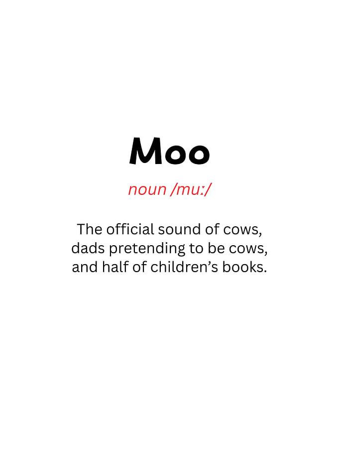 Moo Definition Funny Text Art