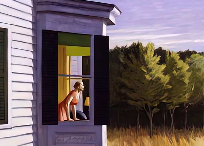 Woman at Window, Edward Hopper Style cape-cod morning