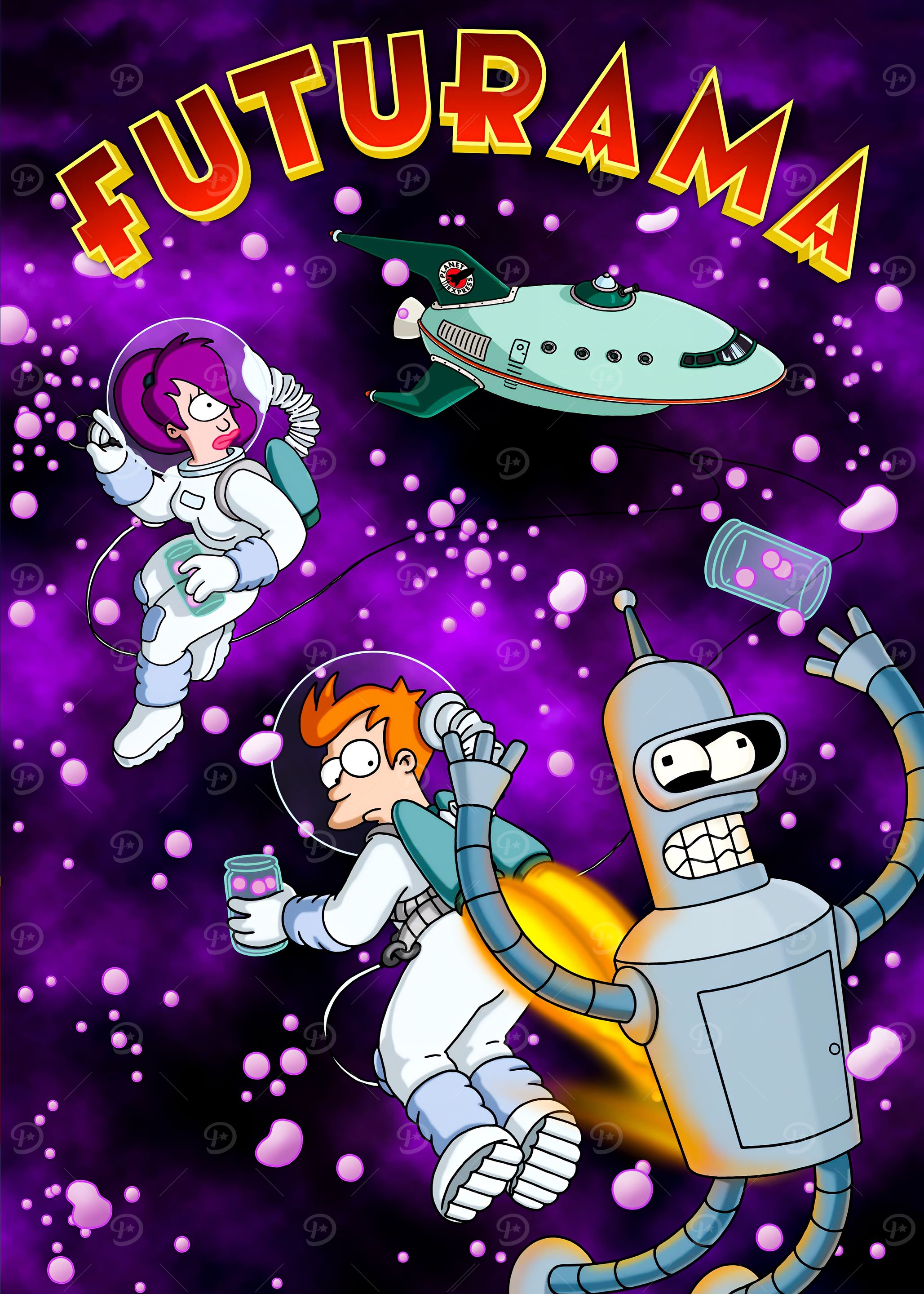 Futurama characters in space