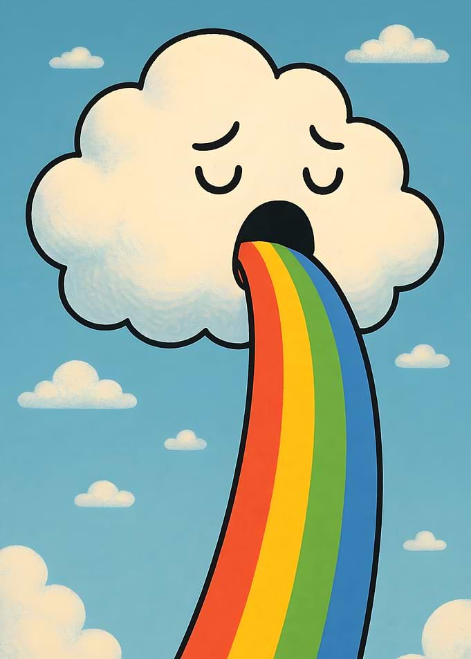 Cartoon Cloud Vomiting Rainbow