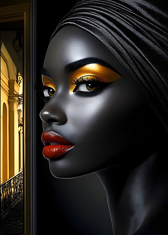Elegant Woman with Gold Eyeshadow