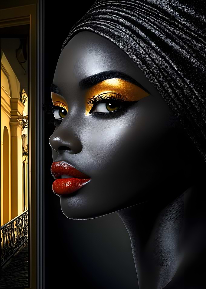 Elegant Woman with Gold Eyeshadow