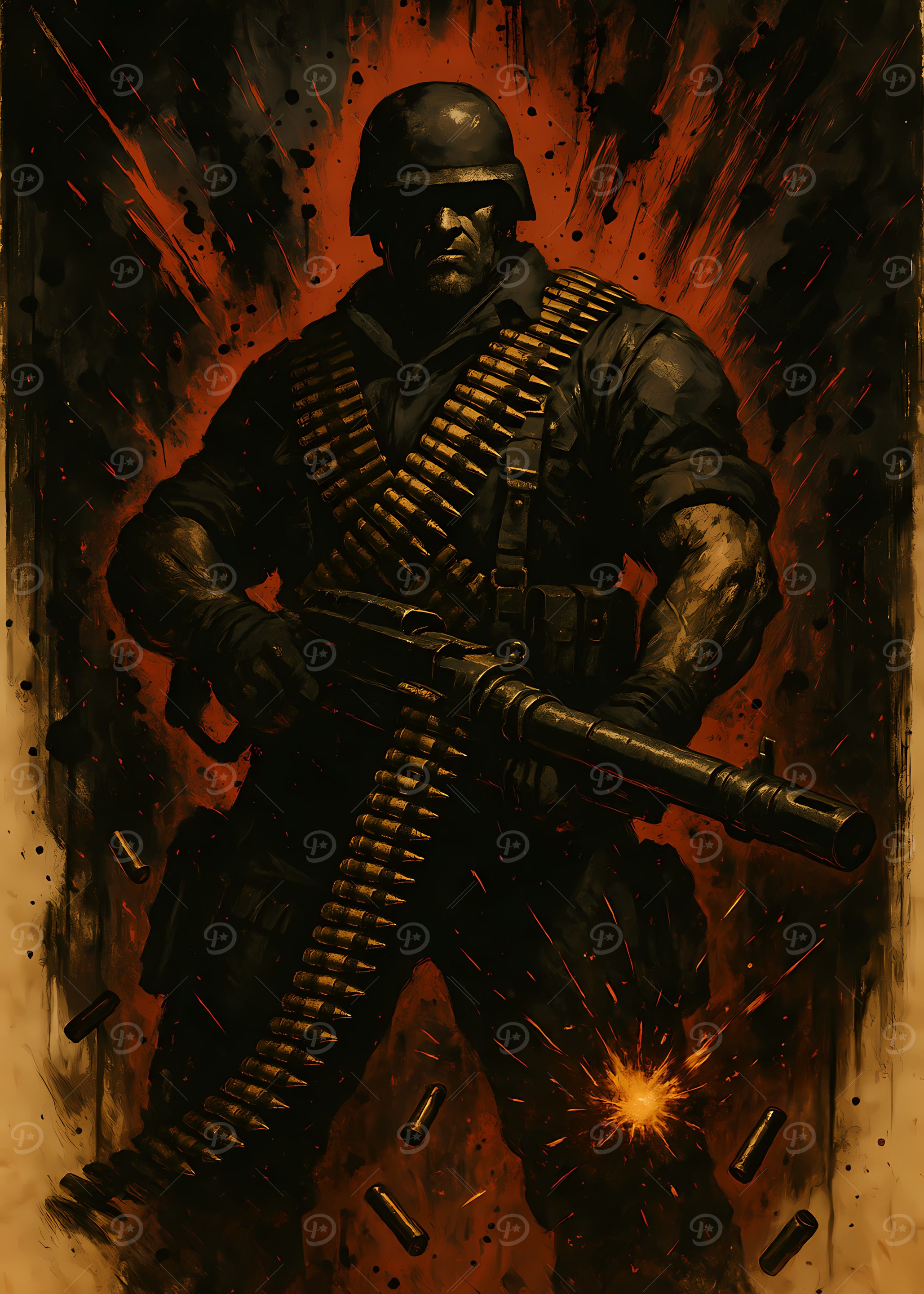 Bulletstorm Titan Soldier with Machine Gun in Action