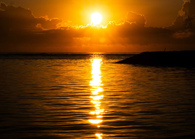 Golden Bali Sunset Over the Ocean
