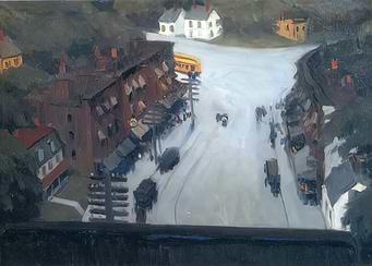 edward hoper City Street Scene Painting