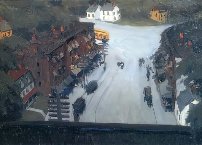 edward hoper City Street Scene Painting