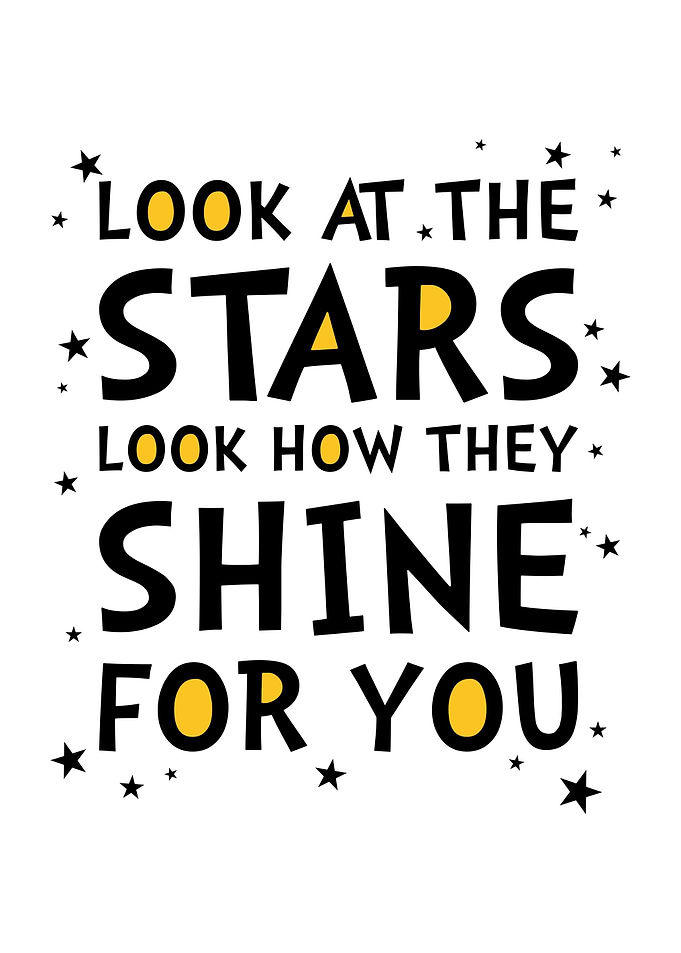 Look at the Stars Typography Art