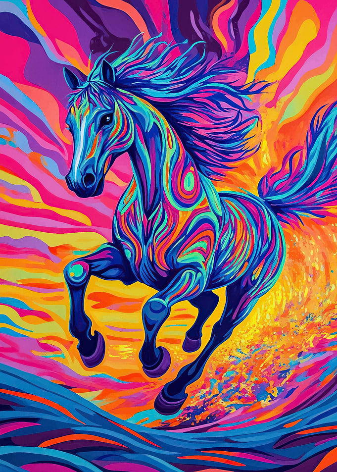 Colorful Psychedelic Horse