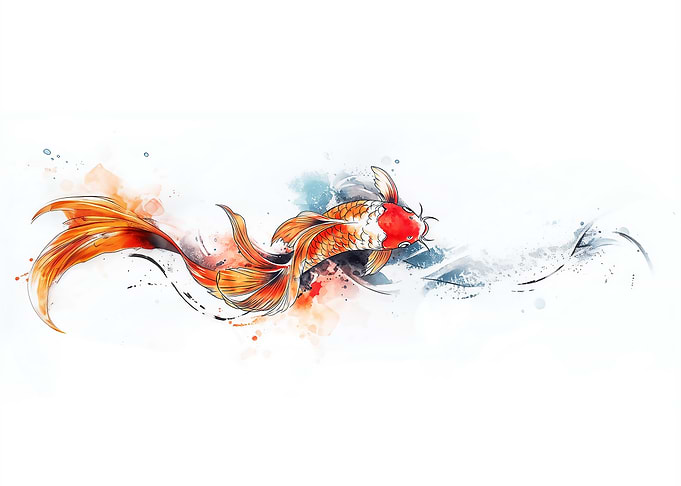 Watercolor Koi Fish Illustration