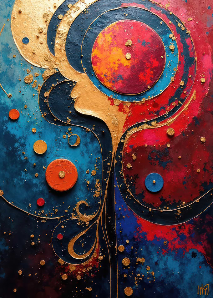 Abstract Face with Circular Elements V11