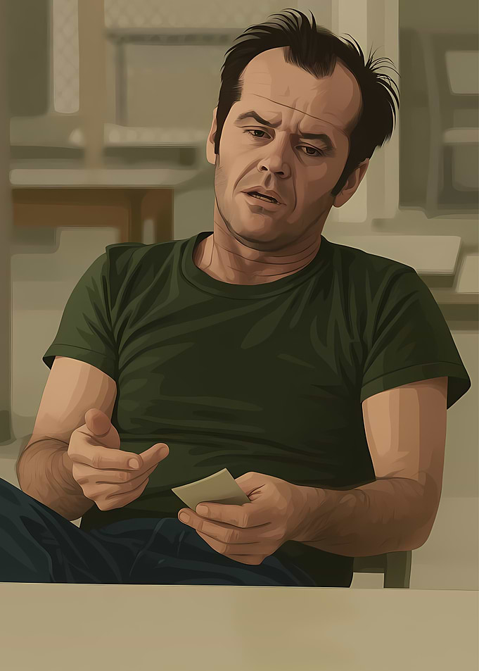 Jack Nicholson Portrait with Cards