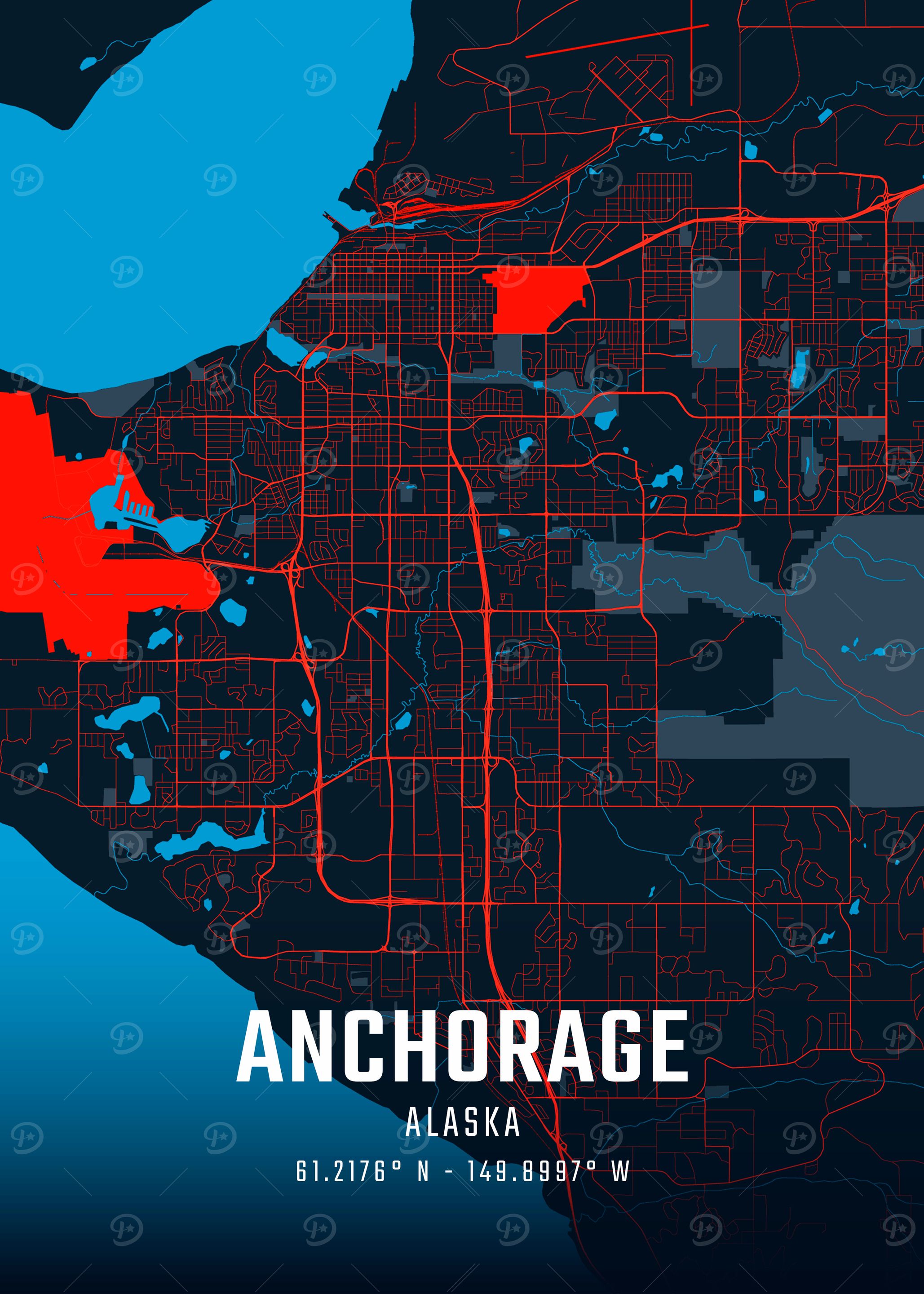 Anchorage Alaska City Map