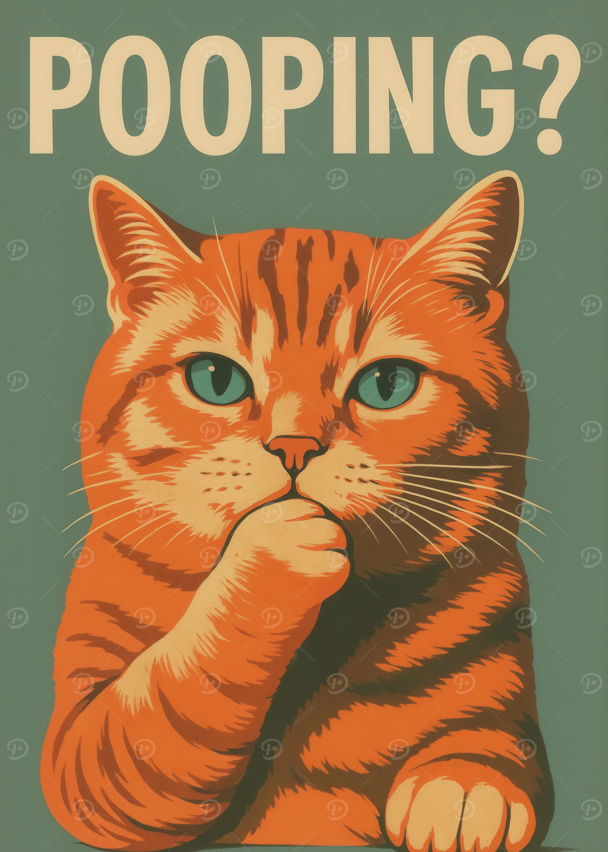 Contemplative Cat: 'Pooping?'