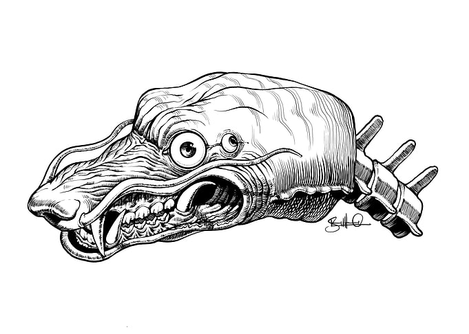Monochrome Monster Illustration