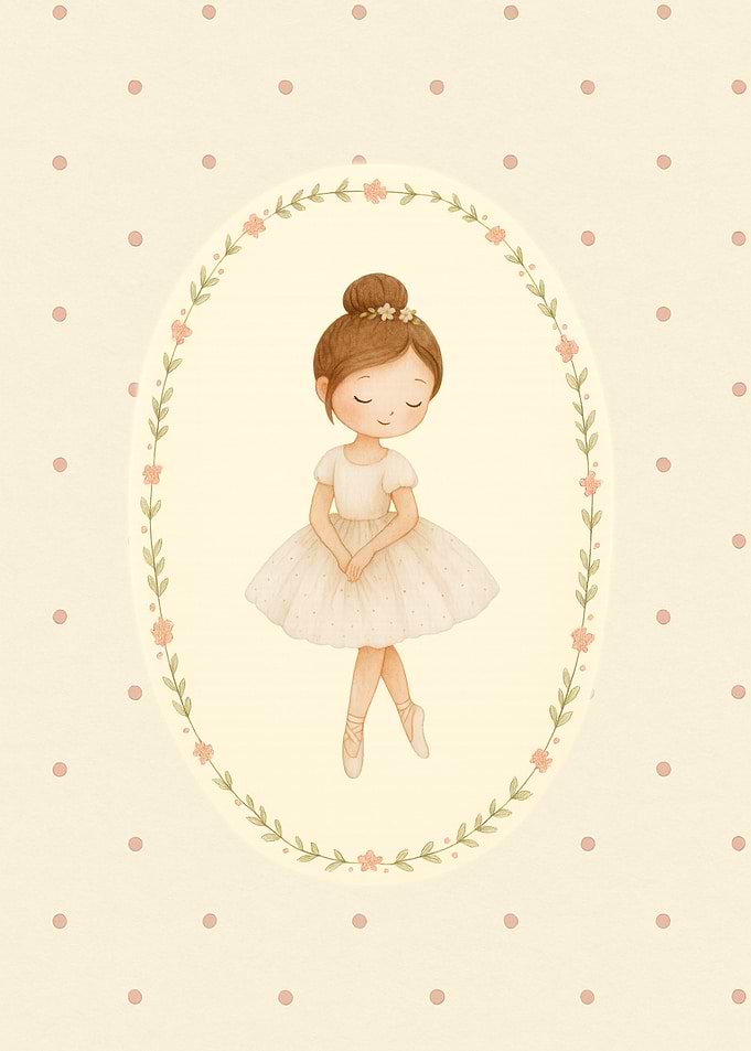 Cute Ballerina Girl Illustration