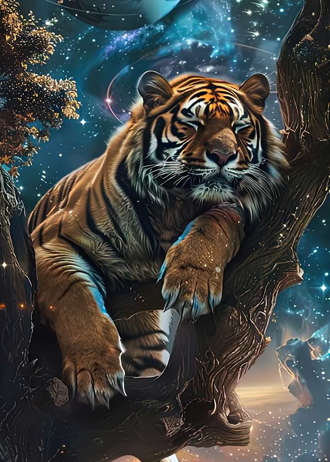 Tiger in Tree, Cosmic Background
