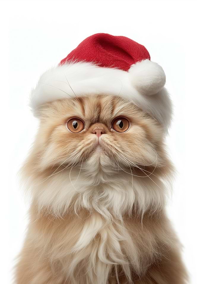 Christmas Persian Cat Portrait