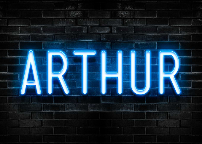Arthur Neon Sign on Brick Wall