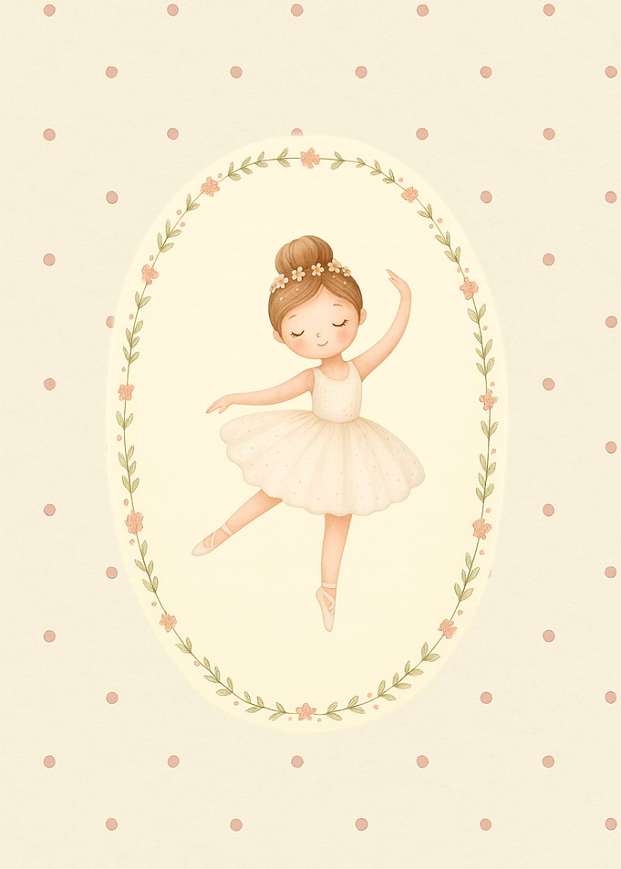 Cute Ballerina Girl Illustration
