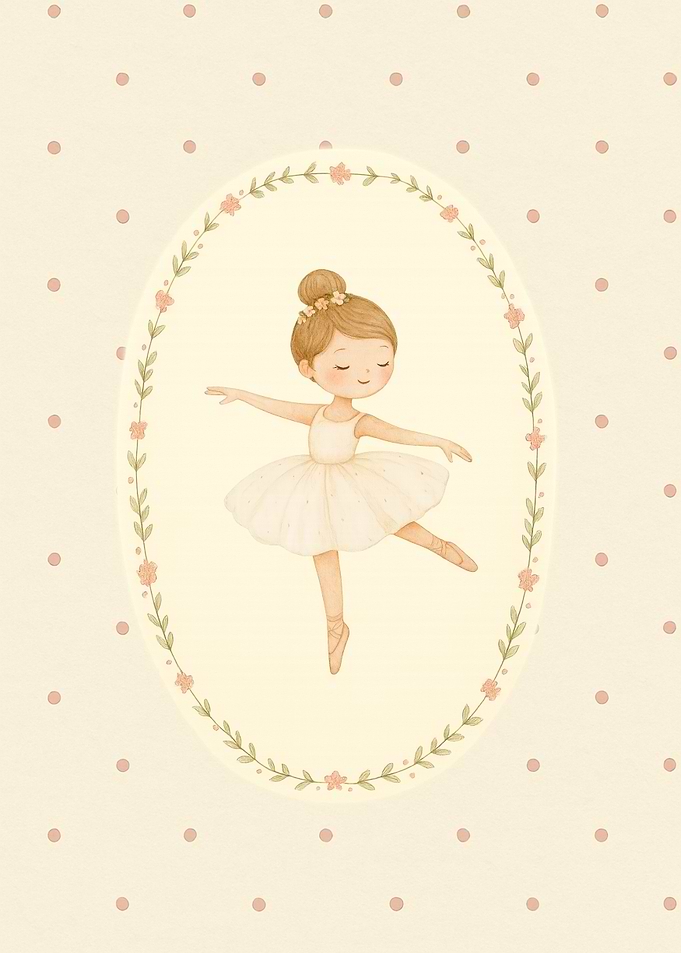 Cute Ballerina Girl Illustration