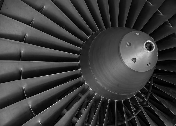 Jet Engine Turbine Close-Up