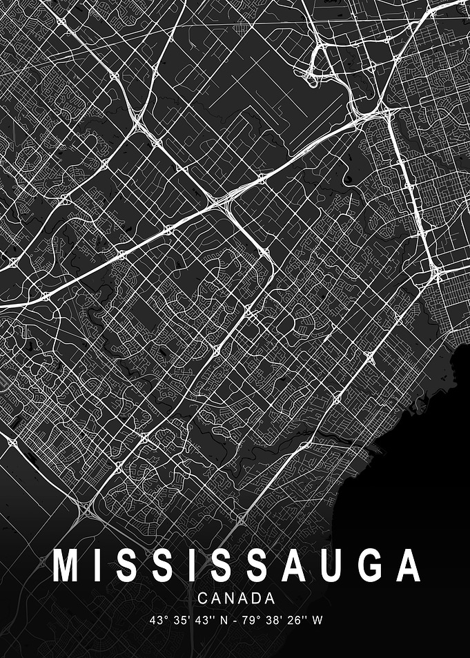 Mississauga Dark Map