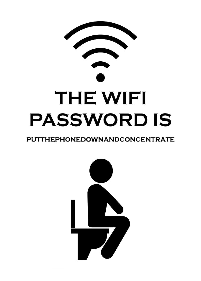 Funny WiFi Password Toilet Sign