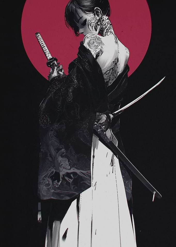 Tattooed Woman Katana